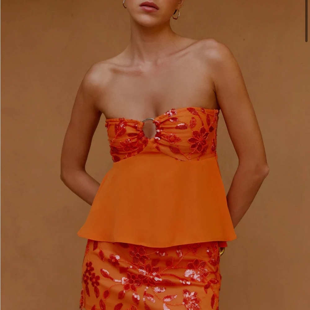 Peppermayo Kenya Beaded Halter Top - Orange